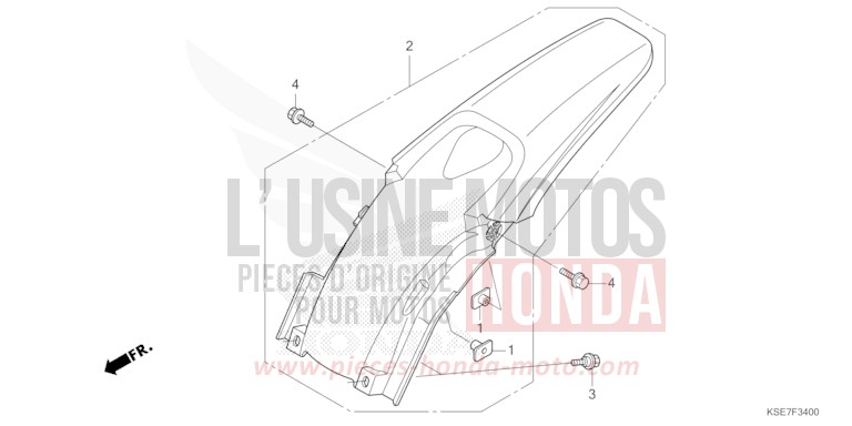 REAR FENDER for CRF150R "Big wheels" EXTREME RED (R292) from 2022